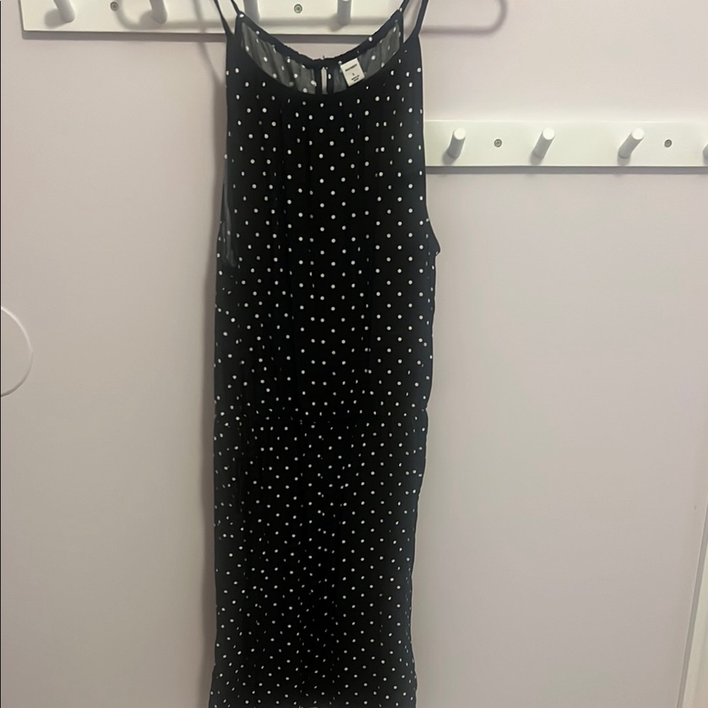 Old Navy Black and White Polka Dot Midi Dress